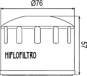 Чертёж масляного фильтра Hiflo HF165