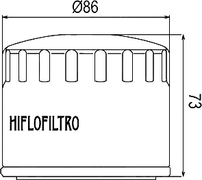 Чертёж масляного фильтра Hiflo HF557