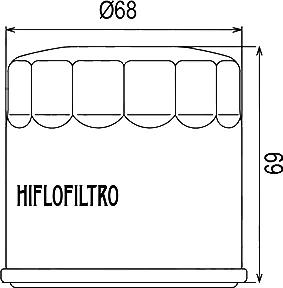 Чертёж масляного фильтра Hiflo HF682