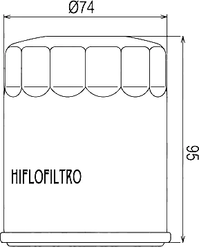 Чертёж масляного фильтра Hiflo HF750
